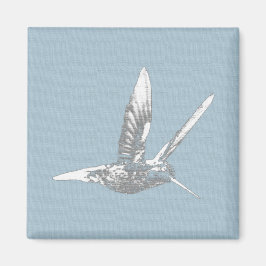 Blue Grått Hummingbird Magnet