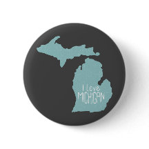 Blue Grått I Kärlek Michigan Silhouette på Grått