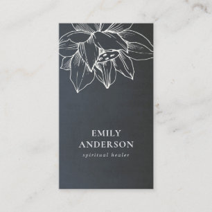 BLUE GRÅTT LOTUS ENKEL REIKI ANDLIG HEALER VISITKORT