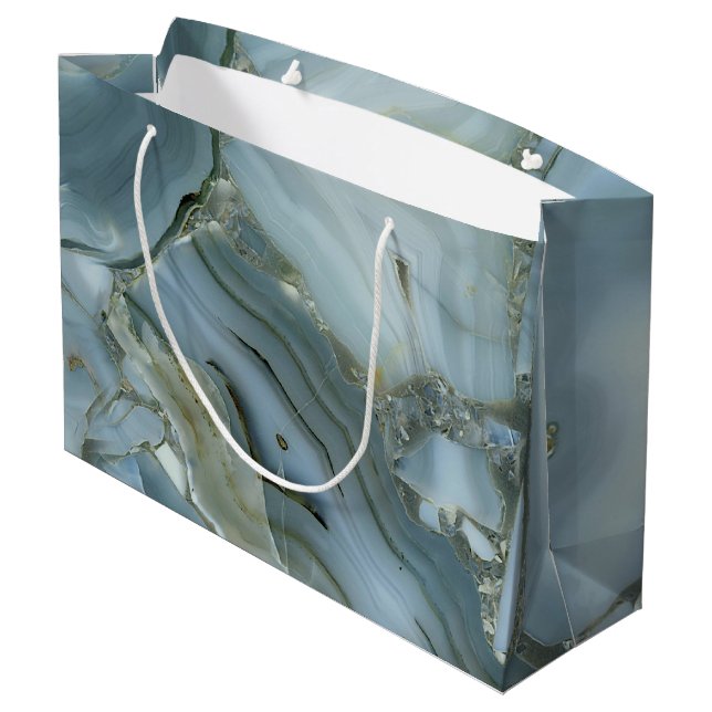Blue Grått Marble med Guld Vein (Baksidan Vinklad)