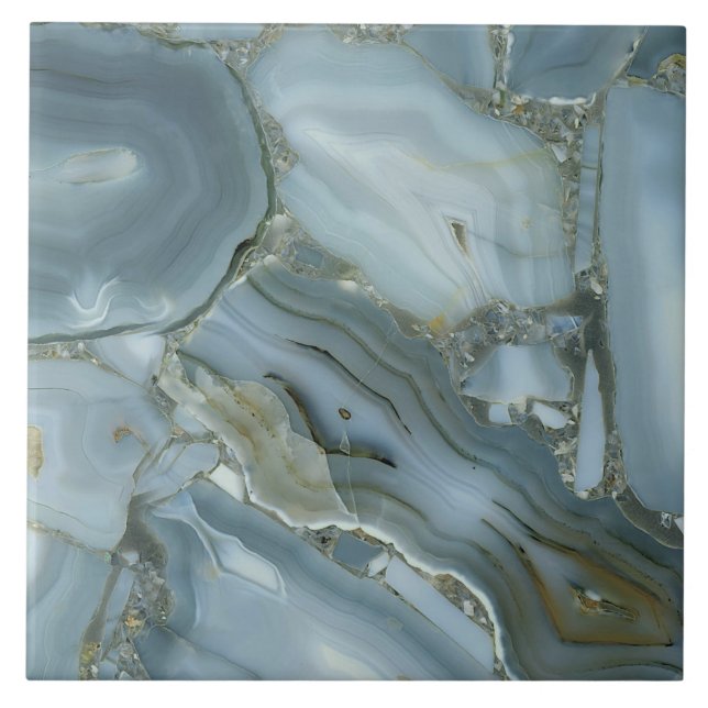 Blue Grått Marble med Guld Vein Kakelplatta (Framsidan)