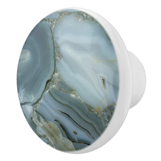 Blue Grått Marble med Guld Vein Knopp (Höger)