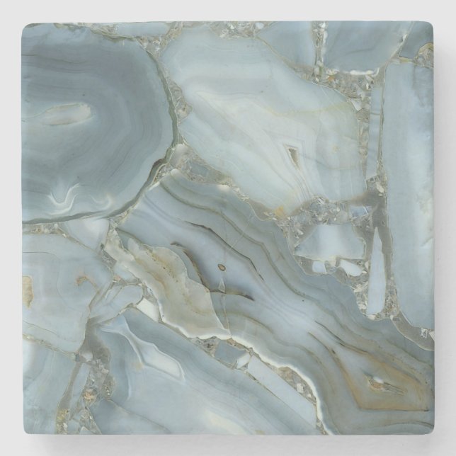 Blue Grått Marble med Guld Vein Stenunderlägg (Framsidan)