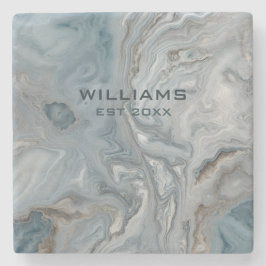 Blue Grått Marble Struktur Personlig Stenunderlägg