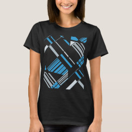 Blue Grått MCM Southwest-inspirated Diagonal Abstr T Shirt