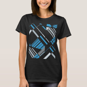 Blue Grått MCM Southwest-inspirated Diagonal Abstr T Shirt