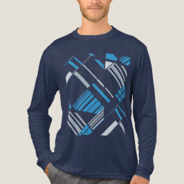 Blue Grått MCM Southwest-inspirated Diagonal Abstr T Shirt