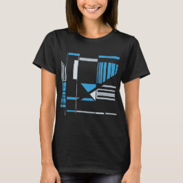 Blue Grått MCM Southwest-inspirated Geometric Linj T Shirt