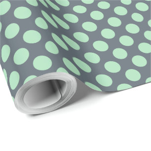 Blue-Grått & Mint Polkadot Mönster Presentpapper