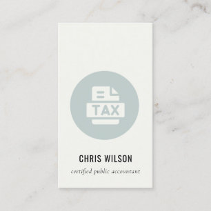 BLUE GRÅTT MODERN TAX RETURN AGENT PREPARER ICON VISITKORT