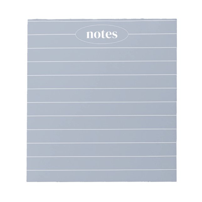 Blue Grått Notes Sleek & Modern Stationery Anteckningsblock (Framsida)