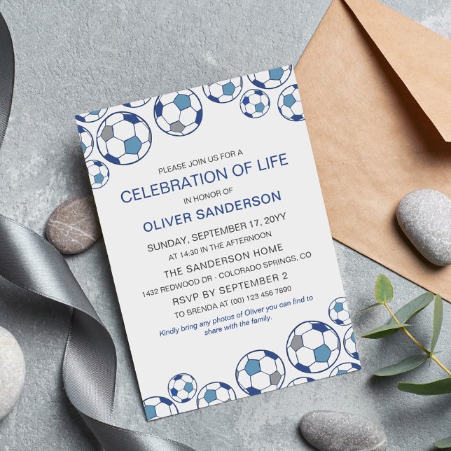 Blue Grått Ocer Ball Firande of Life Inbjudningar (Skapare uppladdad)