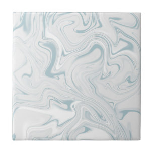 Blue Grått och White Swirly Classy MarLED Mönster Kakelplatta