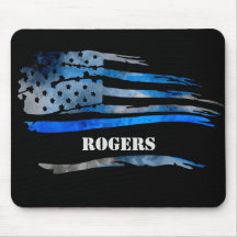 Blue Grått Officer Flagga Mousepad
