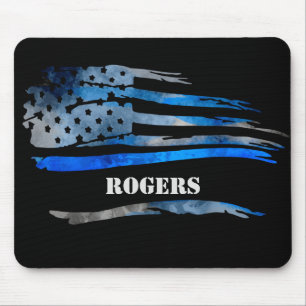 Blue Grått Officer Flagga Mousepad Musmatta