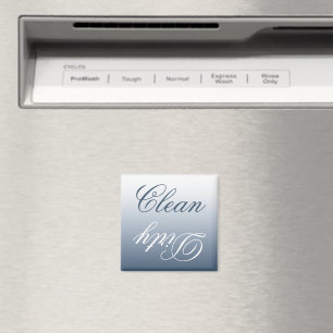 Blue-Grått Ombre Dishwasher Clean/Dirty Magnet