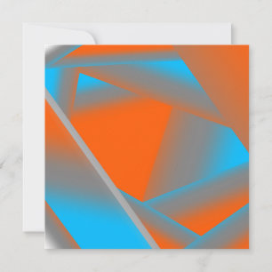 Blue Grått Orange Ombre Geometric Abstrakt Art Anteckningskort
