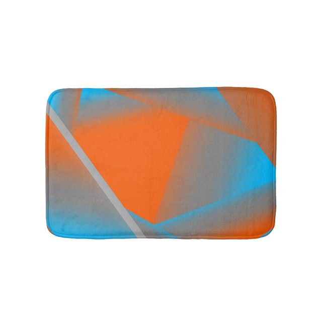 Blue Grått Orange Ombre Geometric Abstrakt Art Badrumsmatta (Framsidan)