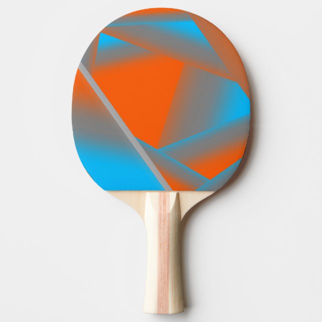 Blue Grått Orange Ombre Geometric Abstrakt Art Pingisracket (Framsidan)