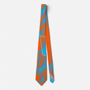 Blue Grått Orange Ombre Geometric Abstrakt Art Slips