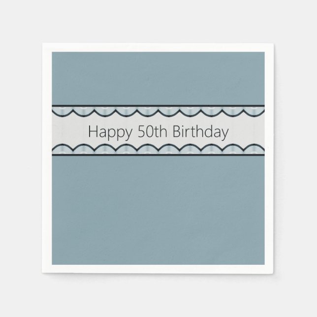 Blue Grått Party Pappersservett (Framsidan)