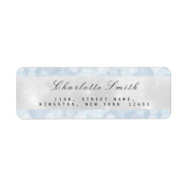 Blue Grått Pastel Sparkly-Returetiketter Returadress Etikett