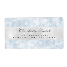 Blue Grått Pastel Sparkly-Returetiketter Returadress Etikett