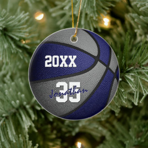Blue grått-pojkar, basketbolllagets memento julgransprydnad keramik