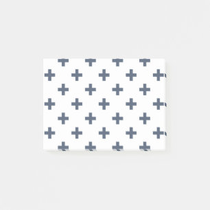 Blue-grått polka kor på vitt post-it block