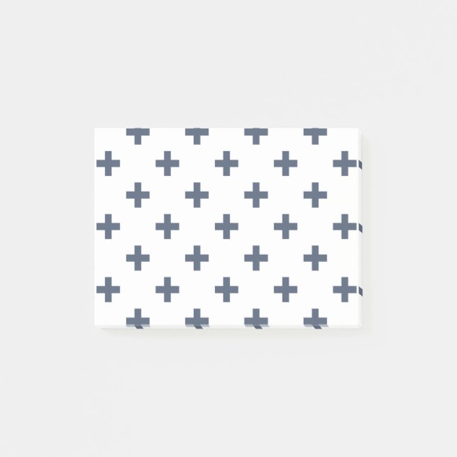Blue-grått polka kor på vitt post-it block (Framsida)