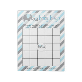 Blue & Grått Rand Baby Elephant | Bingo Anteckningsblock