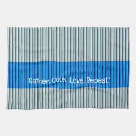 Blue Grått Rand Kitchen Towel Kökshandduk