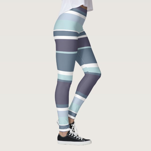 Blue-grått rand leggings (Höger)