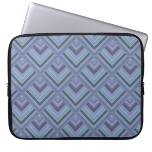 Blue-grått rand mönster laptop fodral