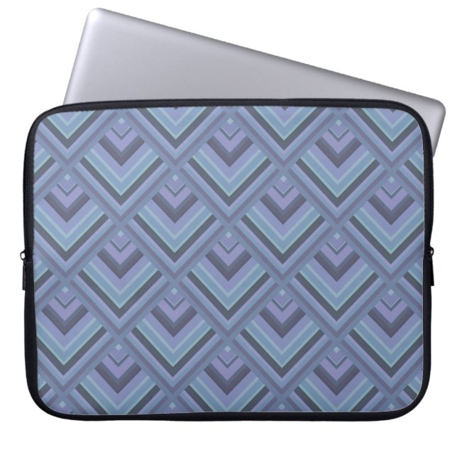Blue-grått rand  mönster laptop fodral (Framsidan)