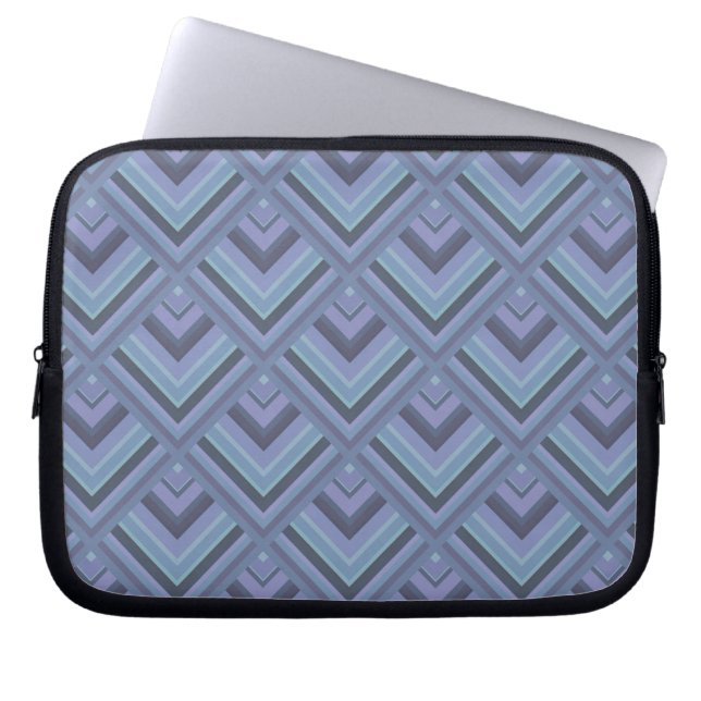 Blue-grått rand  mönster laptop sleeve (Framsidan)
