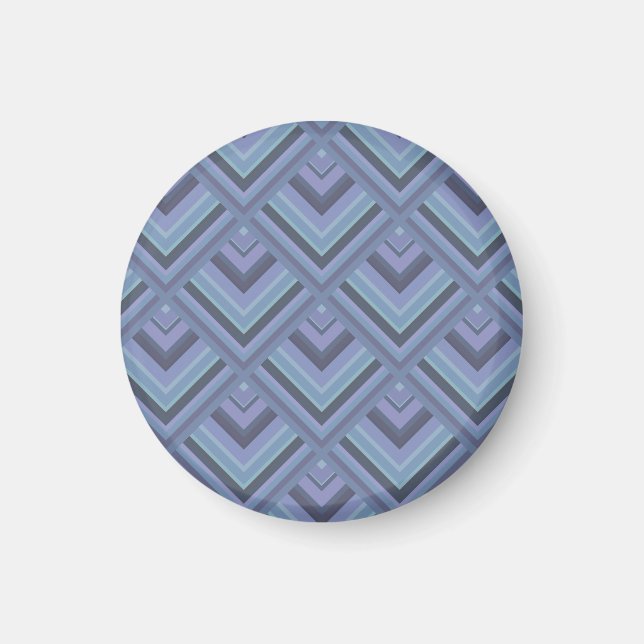 Blue-grått rand  mönster magnet (Framsidan)