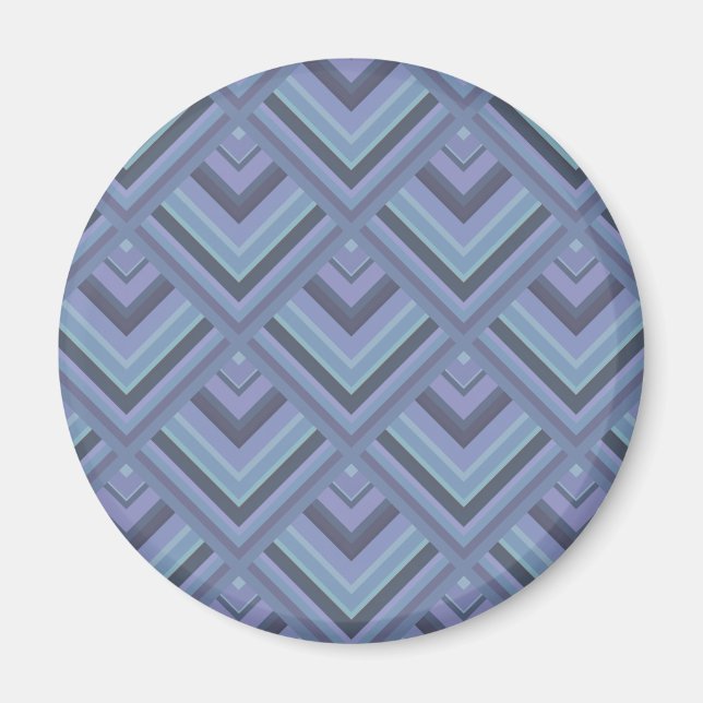 Blue-grått rand  mönster magnet (Framsidan)