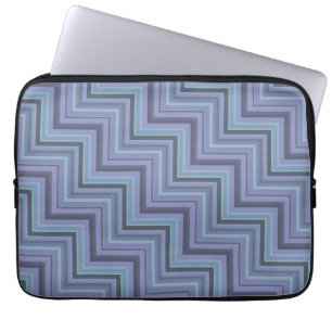 Blue-grått rand trappor mönster laptop sleeve