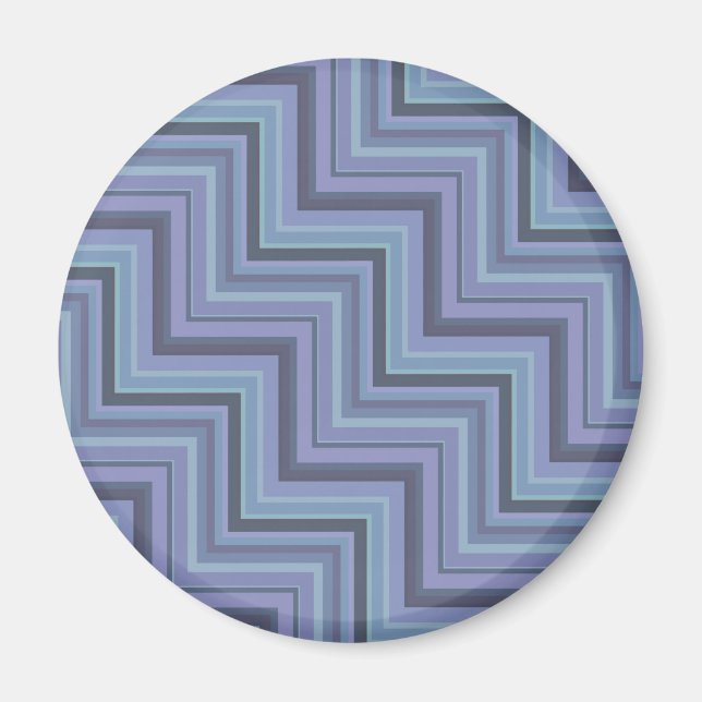 Blue-grått rand trappor mönster magnet (Framsidan)