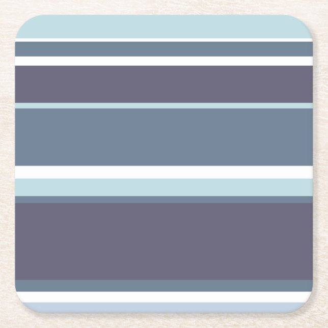 Blue-grått rand underlägg papper kvadrat (Framsidan)