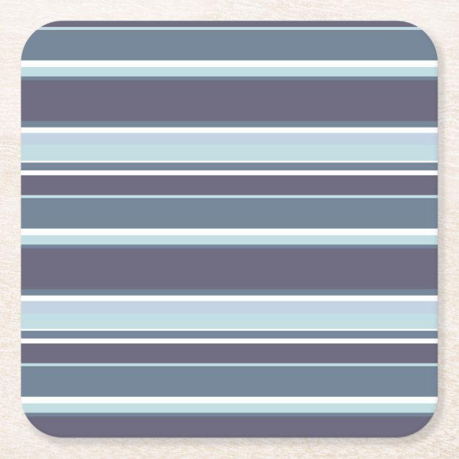 Blue-grått rand underlägg papper kvadrat (Framsidan)