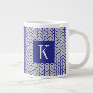 BLUE GRÅTT STICKA Big White Mugg + Initial II Jumbo Mugg