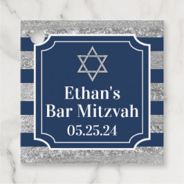 Blue, Grått Stripe Pub Mitzvah Tack Gåvor Etiketter
