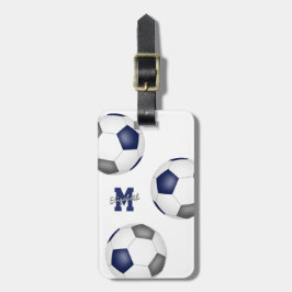 Blue grått Team färg-pojkar, fotboll Bagagebricka
