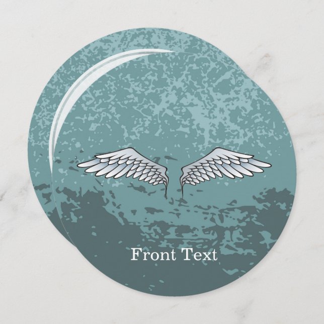 Blue-grått vingar inbjudningar (Fram/baksida)