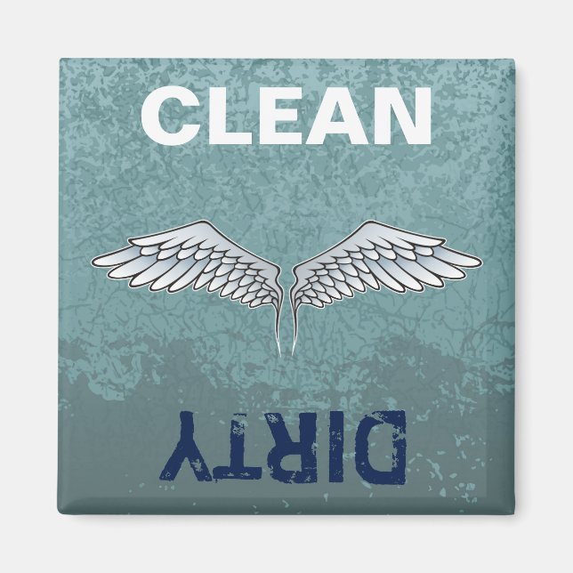 Blue-Grått Vingar Magnet (Framsidan)