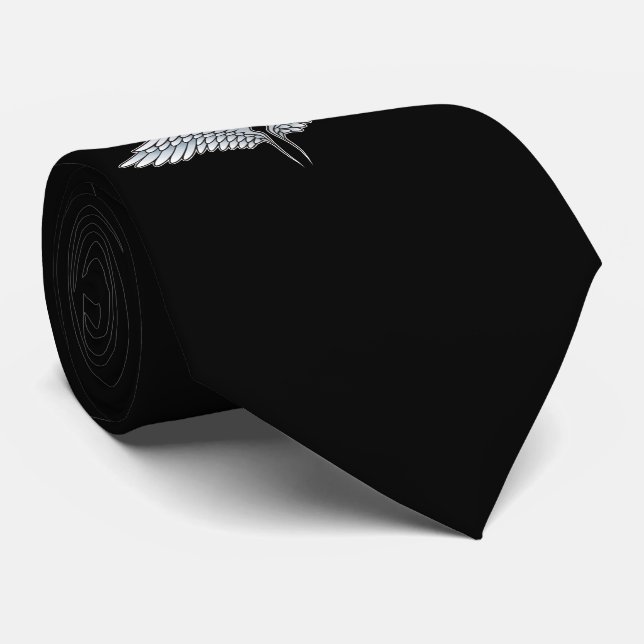 Blue-grått vingar slips (Rullad)