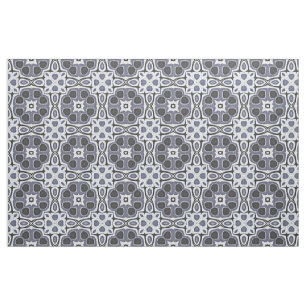 Blue Grått Violet Blommigt Bali Batik Mönster Tyg