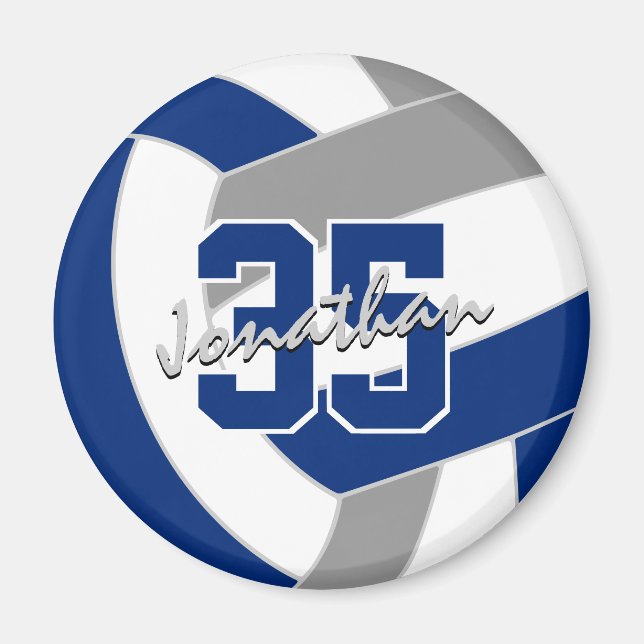 Blue grått volleyball Team färg gifts Magnet (Framsidan)